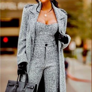 Brand new w tags JLUXLABEL sz.Medium 6-8 luxury tweed corset trouser set luxury